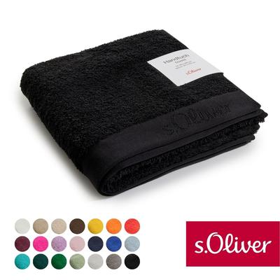 Handtuch S.OLIVER "s.Oliver, Premium Qualität, 600 gr/m², auch als Sets erhältlich", schwarz, B:50cm L:100cm, Walkfrottier, Baumwolle, Handtücher, große Farbauswahl, auch als Duschtuch, Waschhandschuh, Gästetuch