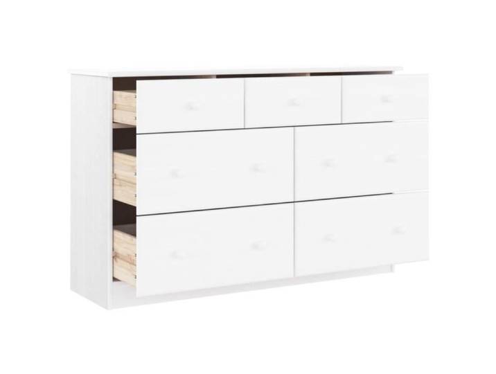 Commode - CUQUE - ALTA - Bois massif de pin - Blanc - 112x35x73 cm