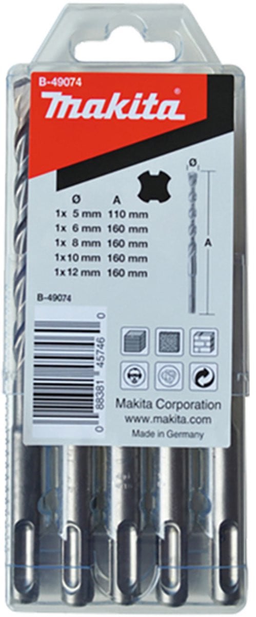 Makita 5-delige SDS Plus steenboren set B-49074
