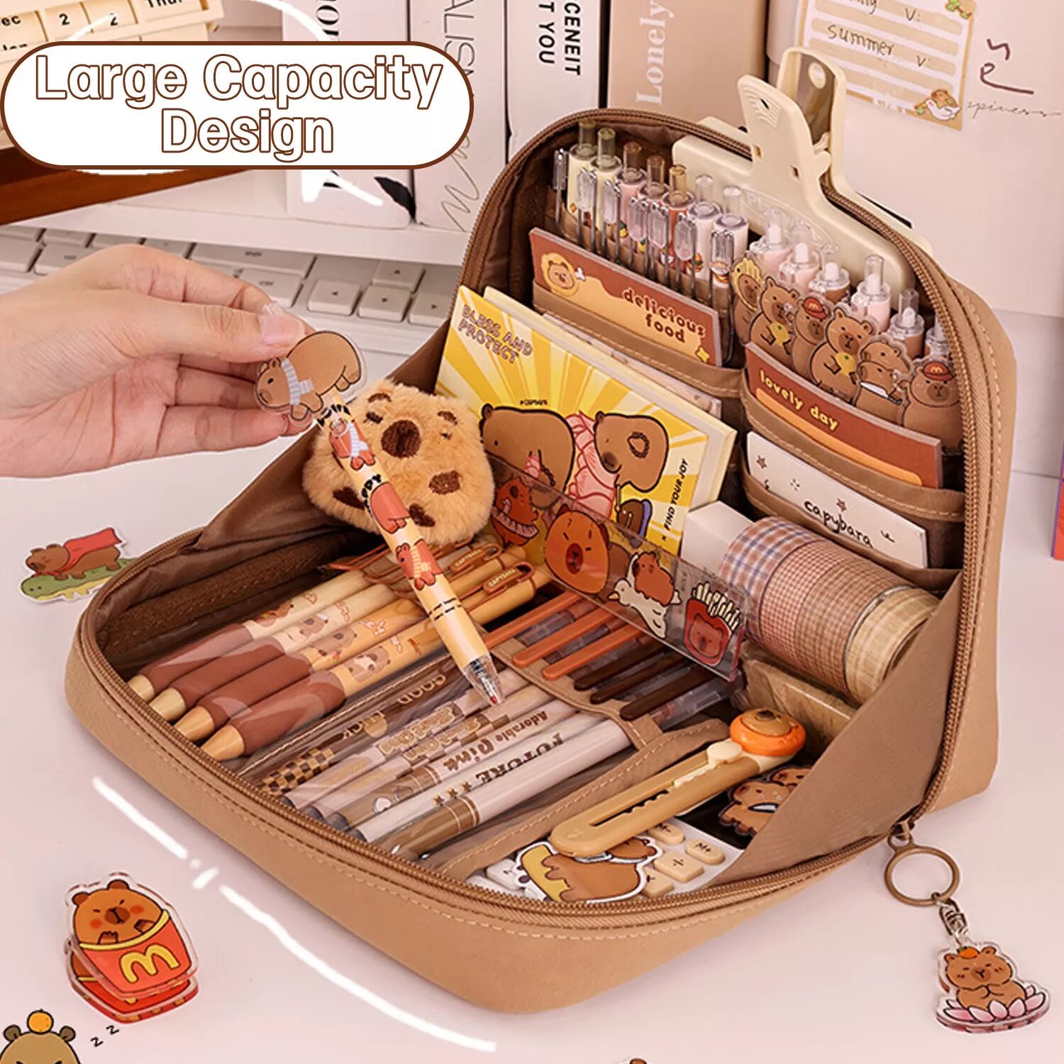 INF Multifunktionales 12-lagiges Federmäppchen Organizer Schwarz
