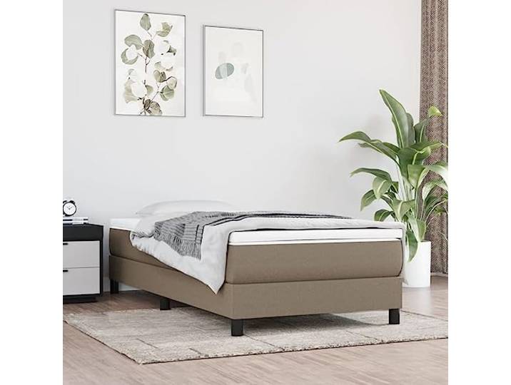RJPLMFV Lattenrost, Sperrholz, Taupe, 90 x 190 cm Taschenfederkernmatratze, atmungsaktiver Stoff, mittlere Unterstützung, weicher Matratzenschoner