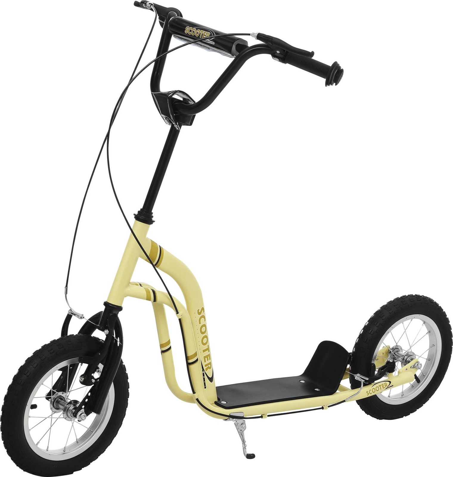HOMCOM kinderloopfiets en scooter, verstelbaar, beige