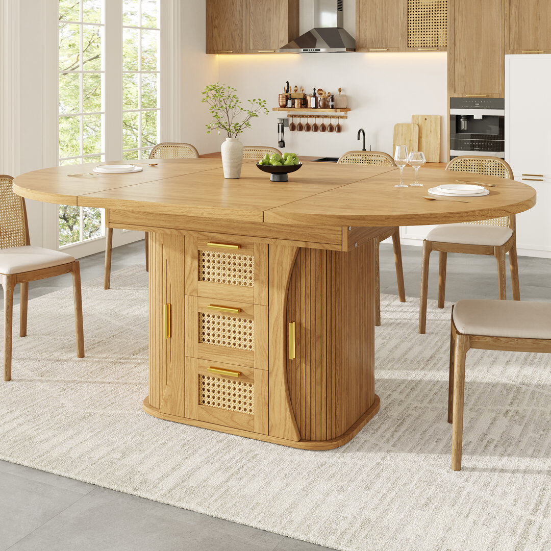 Metro 158 cm Extendable Dining Table Natural Wood
