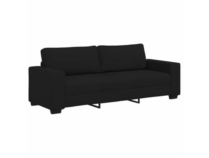 KUTYWEXFM 3-Sitzer Sofa Couch Stoff Polstersofa Schwarz 220x77x82 cm Bequeme Dreisitzer Couch mit breiten Armlehnen und stabiler Holz-Metall-Konstruktion für Wohnzimmer, Büro oder Gästezimmer.