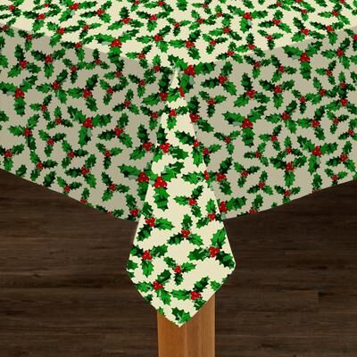 Lintex Linens Christmas Holly Tablecloth