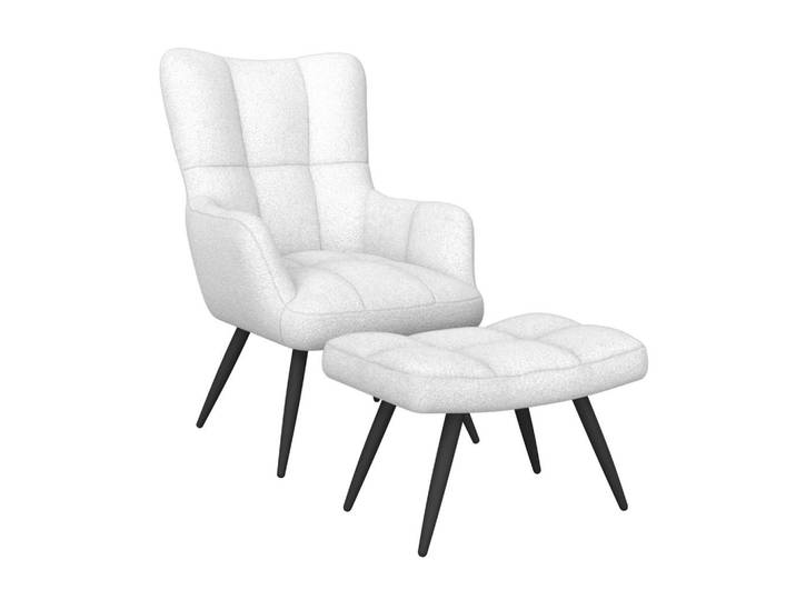 Ohrensessel Hanoi Webstoff weiß, B: 71 cm