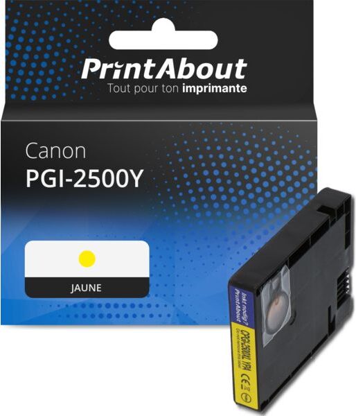 PrintAbout Cartouche compatible Canon PGI-2500Y - Jaune Jaune