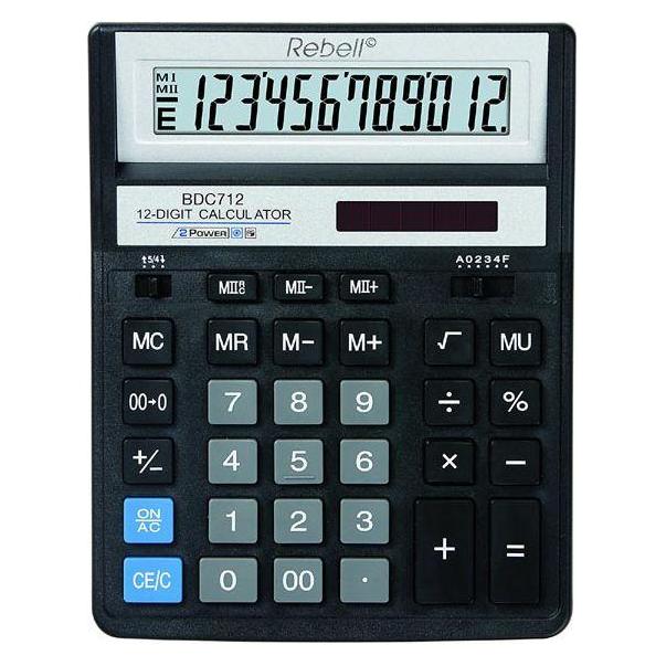 Rebell Calculator desktop BDC712BK (Batteriebetrieb) (RE-BDC712 BK BX)