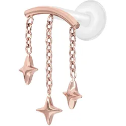 PTFE Labret mit Innengewinde + Titan-Aufsatz BOGEN + 3 STERNE