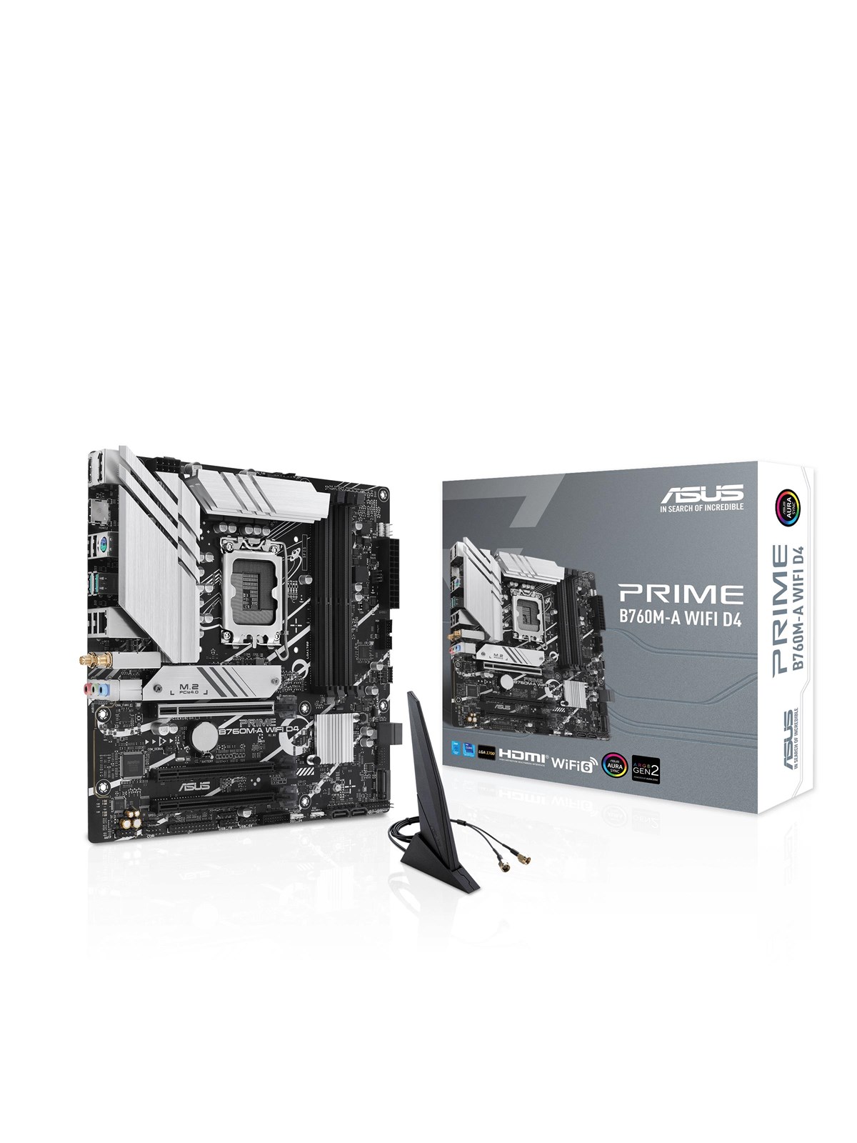 ASUS PRIME B760M-A WIFI D4 (V2) Mainboard - Intel B760 - Intel LGA1700 - DDR4 RAM - Micro-ATX