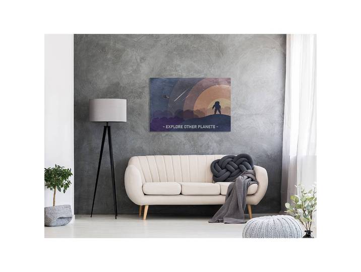 Tableau déco Explore Others Planets Lin Multicolore 60 x 40cm