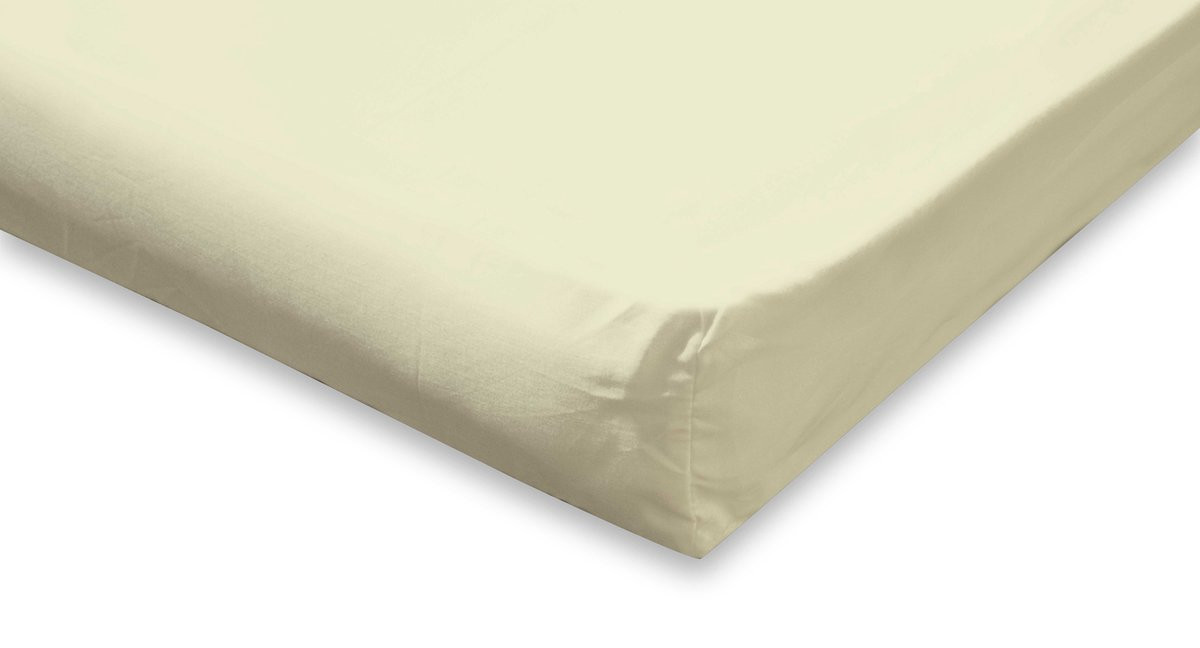 Katoenen percal hoeslaken voor topmatras 180x200 cm - Ivoor