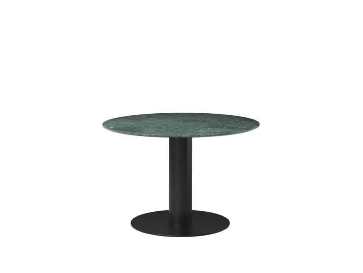 GUBI Gubi 2.0 Esstisch Marble green, ø110, schwarzes Gestell