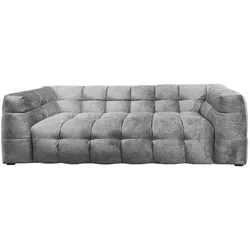 KAWOLA Sofa ROSARIO 2-Sitzer Velvet hellgrau