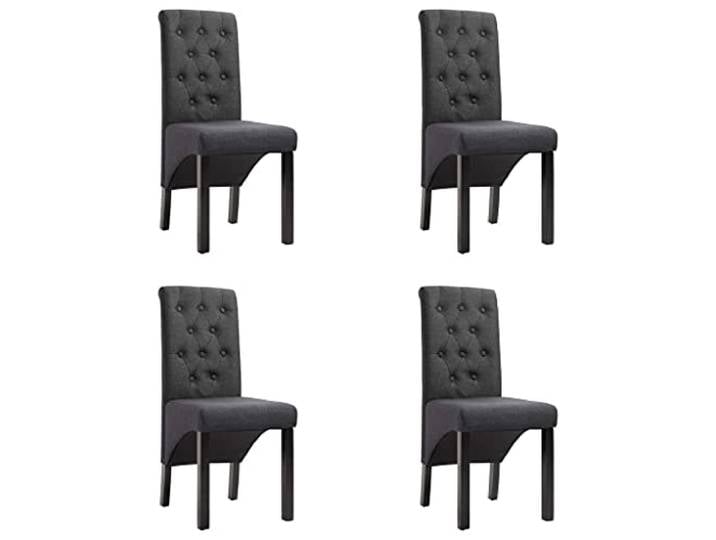 vidaXL Esszimmerstühle 4 STK. Dunkelgrau Stoff