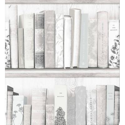 Papiertapete ART FOR THE HOME "Botanik-Bibliothek", bunt (mehrfarbig), B:0,53m L:10m, Papier, Tapeten, Weiß/Blau - 10mx53cm