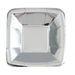8 Vorspeisenteller Silber Folie 12 cm