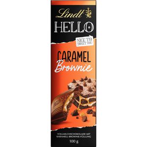 Lindt Tafelschokolade HELLO Caramel Brownie, mit Karamell-Brownie Füllung, 100 g