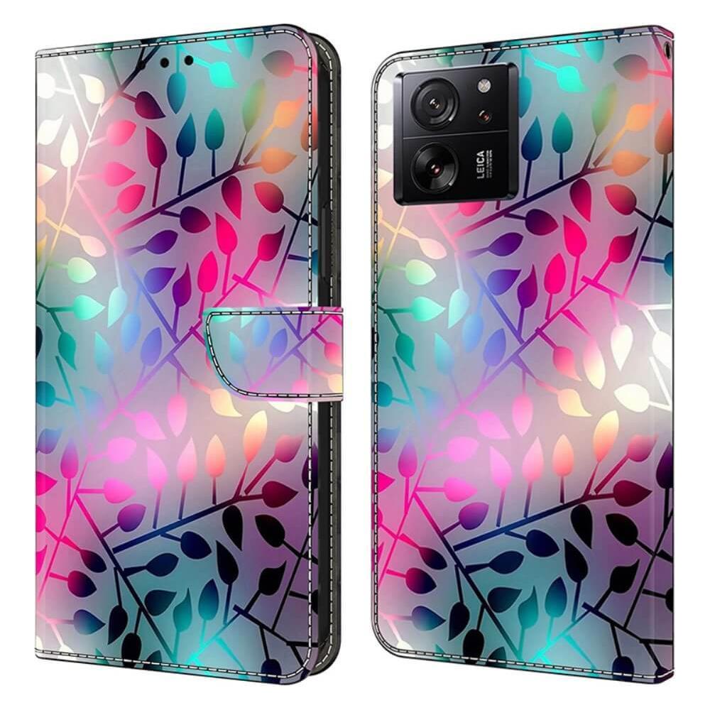 Cover-Discount Xiaomi 13T / 13T Pro - Leder Etui Hülle Blätter (Xiaomi 13T, Xiaomi 13T Pro) (660162691I)