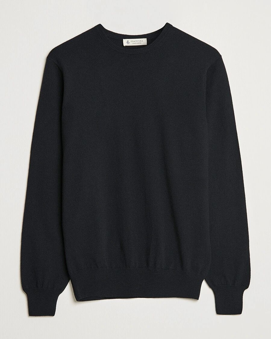 Piacenza Cashmere Cashmere Crew Neck Sweater Black men 54 Sort