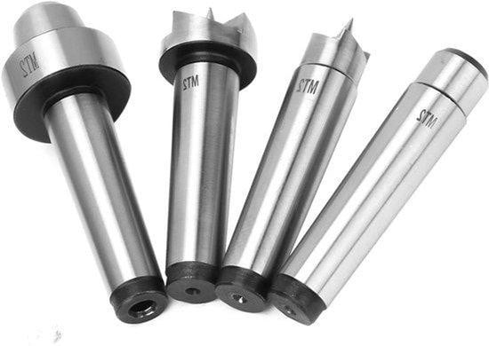 Draaibank Center Set MT2 4 stuks - Houtdraaigereedschap van staal - Zilver