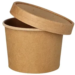 500 Suppenbecher + Deckel To Go, Pappe `pure`, 350 ml, braun