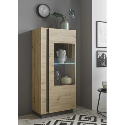 Vitrine HOME AFFAIRE "CLAiR Vitrine 22", braun (eiche artisan), B:72cm H:154cm T:40cm, Schränke, Vitrine Standvitrine, Höhe 154 cm