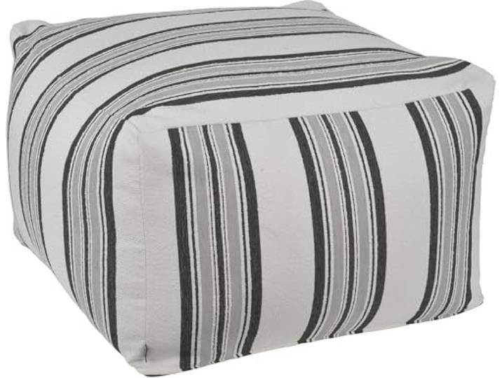 H.O.C.K. Sera Duo Bean Cube Hocker - Modernes Doppelstreifen-Design, 60x60x40 cm (schwarz grau)