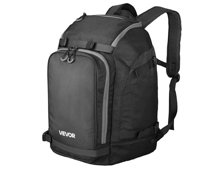 VEVOR Sac à Dos de Voyage pour Chaussures de Ski\, Sac à Dos de Ski pour Homme et Femme\, avec extérieur et Fond imperméables\, Oxford 1680D résistant\, pour Snowboard\, Casque\, Lunettes\, Gants\, Noir