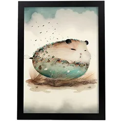 POSTER Hamster Im Präzisionsstil. A4 Rahmenlos