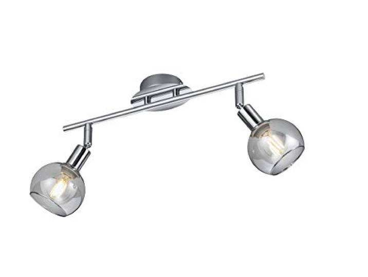 Reality Leuchten Brest R80592006 Barre de spot en métal chromé\, verre fumé\, sauf 2 x E14