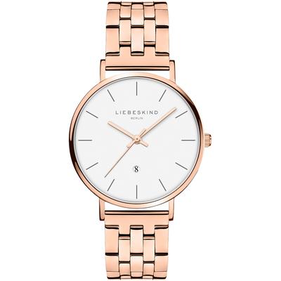 Quarzuhr LIEBESKIND BERLIN, roségoldfarben, Armbanduhren, Damen, Quarzuhr, Armbanduhr, Damenuhr, analog, Edelstahlband, Datum