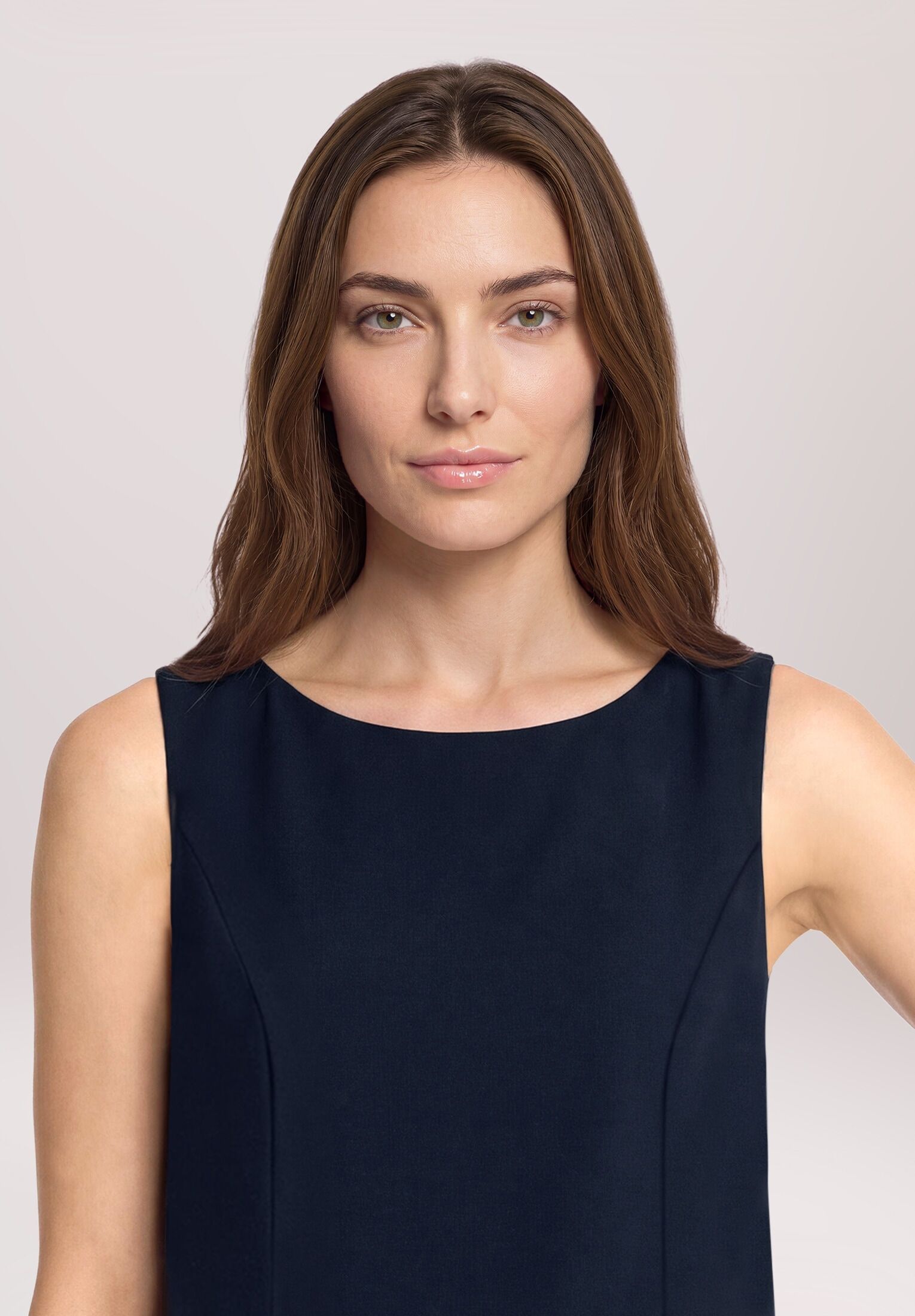 Cocktailkleid VERA MONT "Damen mit ausgestelltem Rock", Damen, Gr. 44, Normalgrößen, patch dunkelblau, dunkelblau, Obermaterial: 100% Polyester. Futter: 100% Polyester, ausgestellt kurz, Rundhals, Kleider