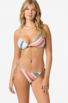 O'Neill s Equator Stripe Pismo Bralette Bikini Top, Size Small, Elastane/Polyamide