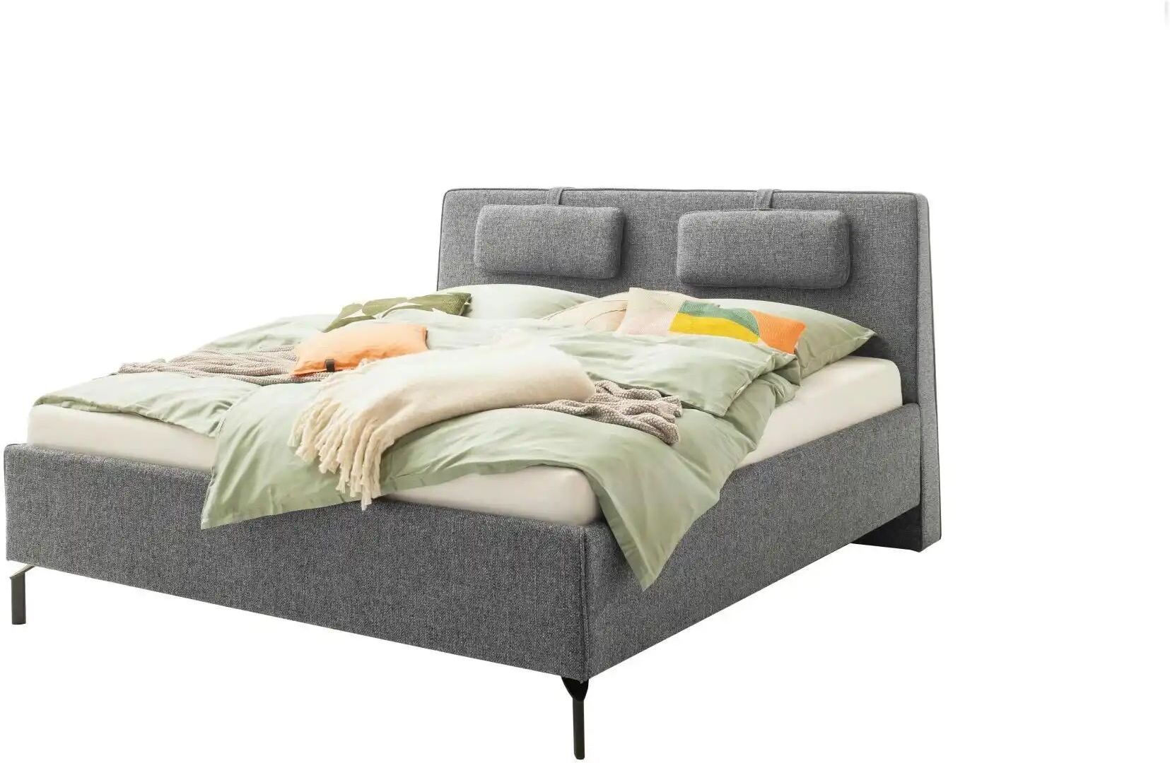 SCHÖNER WOHNEN Kollektion Polsterbett mit Bettkasten  Madrid ¦ grau ¦ Maße (cm):