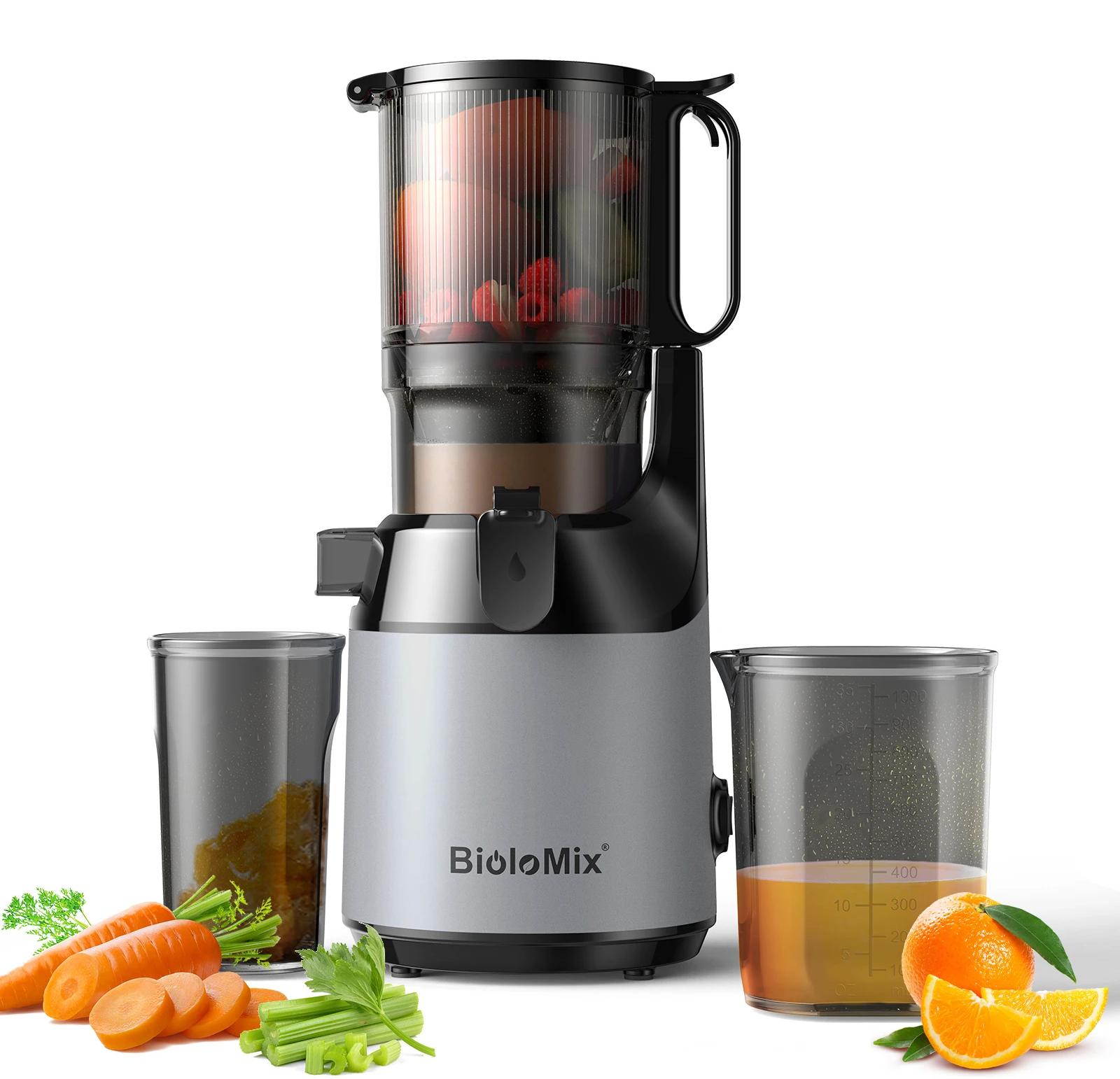 Slow Juicer - SJ-023 - Kaltpressend - 13 cm Einfüllöffnung - 65 U/min - 250 W - Fassungsvermögen über 1,5 l - Hellgrau