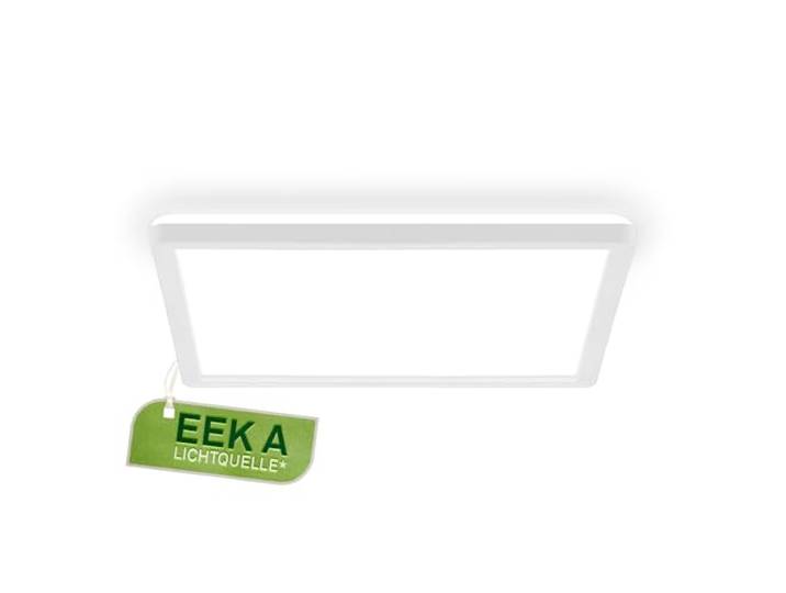 BRILONER - LED Deckenlampe mit EEK A Lichtquelle, 11W, 2400lm, flach, indirektes Licht, LED Panel, Lampe, Deckenleuchte, Wohnzimmerlampe, Küchenlampe, Flurlampe, 29x29x3 cm, Weiß