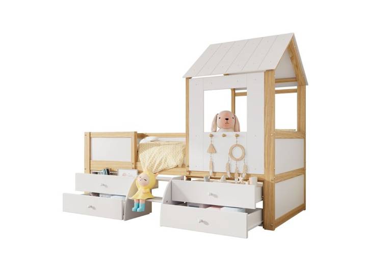 Lit enfant mi-hauteur avec 4 tiroirs EVRYAE