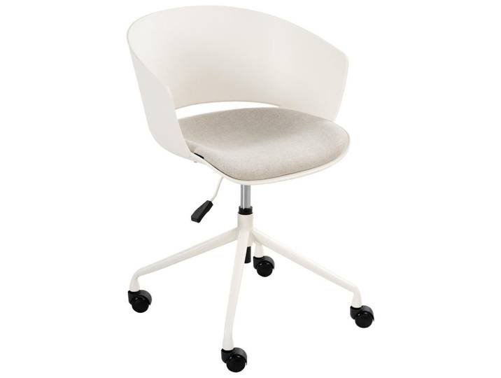 Beliani Bürostuhl Cremeweiß Gleeful, Weiß, Schwarz, Beige, 64x77x64 cm, Büromöbel, Bürostühle, Drehstühle