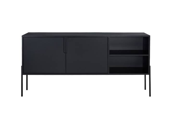 Sideboard Lykos Schwarz MDF, Metall B 45 H 80 cm