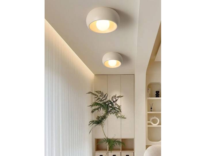 Style crème Simple Wabi-sabi plafonnier allée balcon couloir lumières créatif nordique chez l'habitant couleur noyer Led plafonniers
