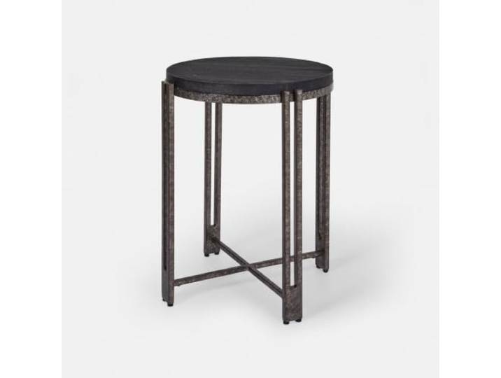 Loberon Beistelltisch Rawside, antikschwarz Wohnzimmermöbel, Lebendige Mangoholzmaserung, Eisen mit Antikschwarz-Finish, Eigenständiges Designobjekt