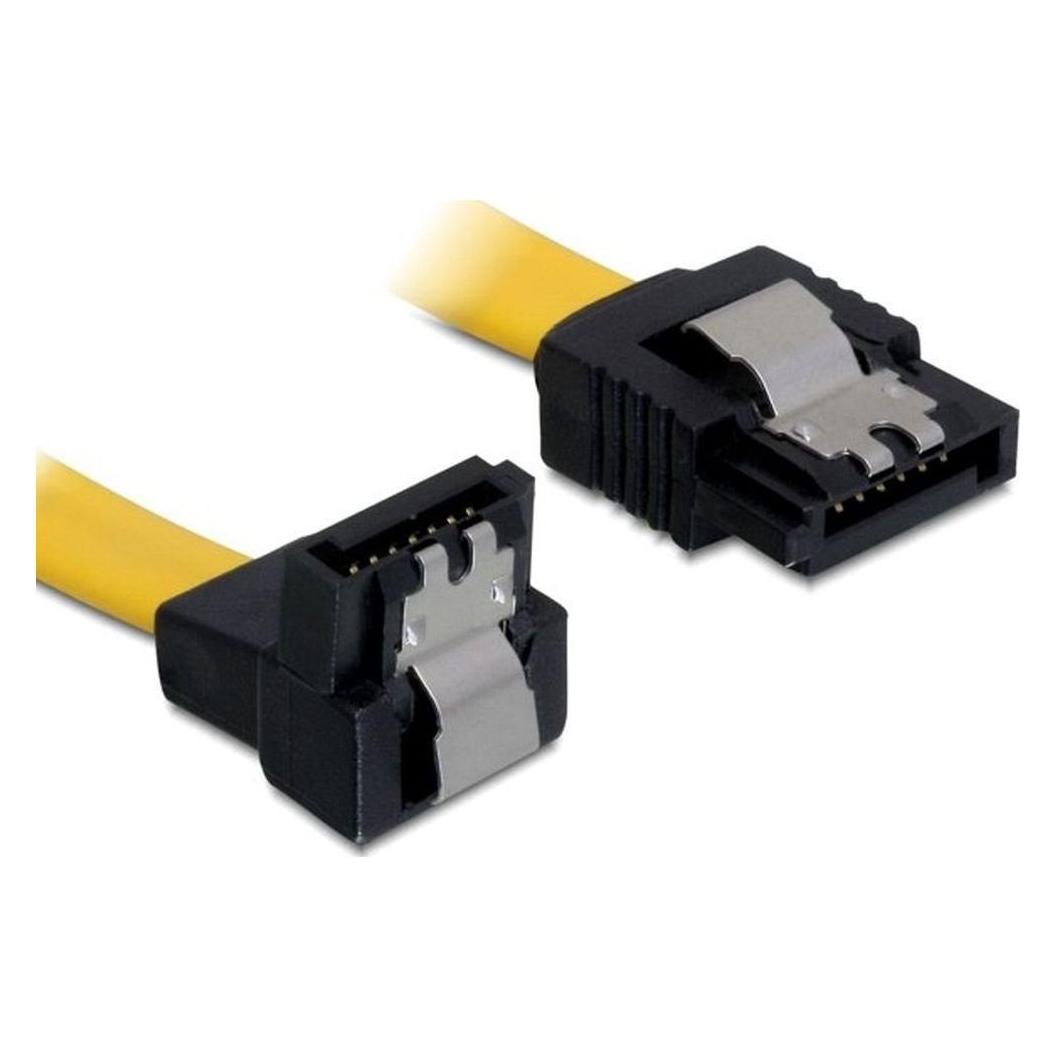 Delock SATA-3 Kabel: 50cm, Metall Clip,gelb (50 cm, SATA III) (82811)