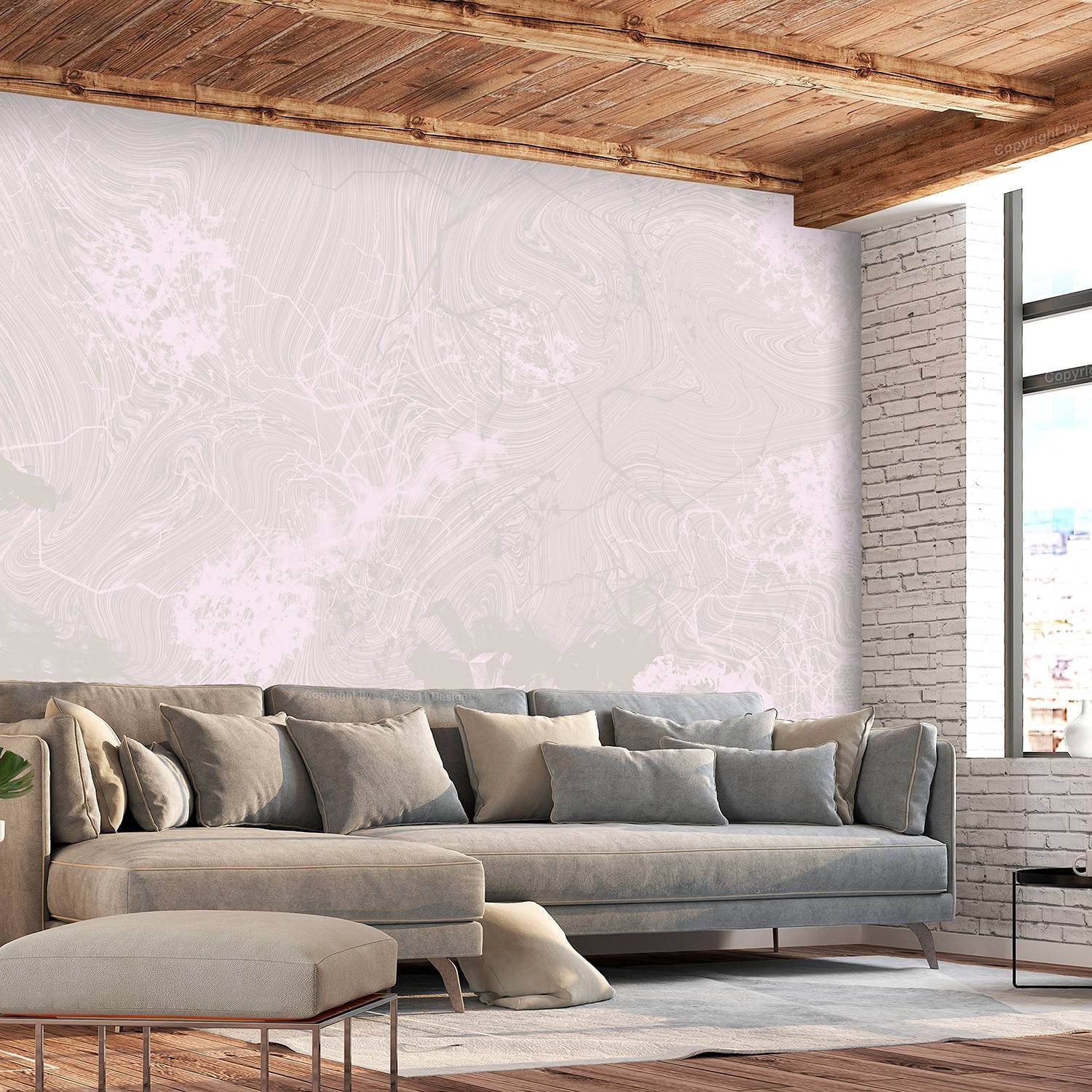 home24 Vlies-fotobehang Pink Rock Abstract Modern, Roze