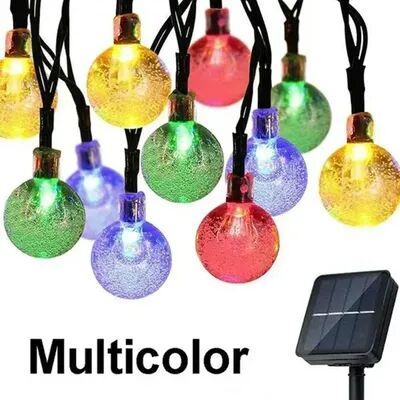 Quick Pick Pro Solar String Lights Outdoor Crystal Fairy Lights With Lighting Modes For Garden Patio Decor multicolor 30led(6.5m)