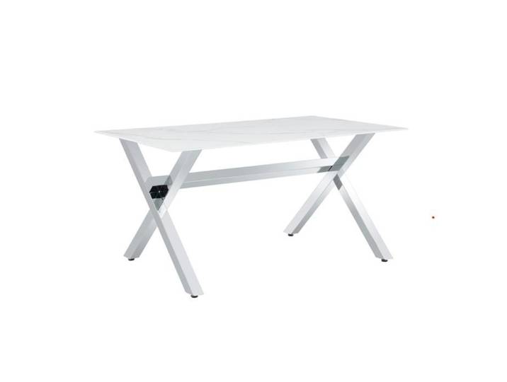 Table à Manger IXE – 150x90 cm – Chrome & Plateau Verre Trempé