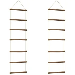 vidaXL Wanddekorationen in Leiterform 2Stk. 30x100cm Natürlicher Zweig