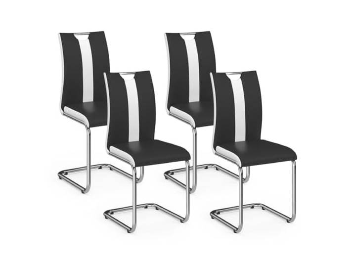 IDMarket - 4er-Set Esszimmerstühle PIA in Schwarz und Weiß