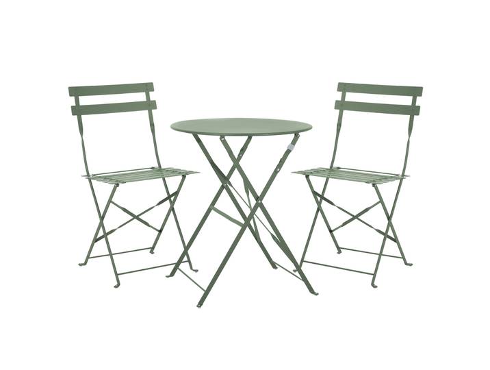 SVITA BERLIN Balkonmöbel Bistroset Stuhl Tisch Garten Bistro Cafe Metall Klappmöbel Mint