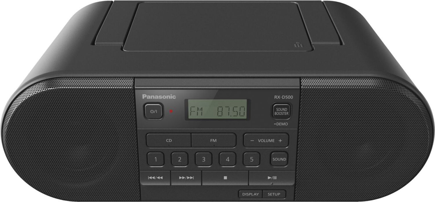 Panasonic RX-D500, Tragbar, FM, Automatisches Tuning, 20 W, Schwer, Weich, Vokal, MP3